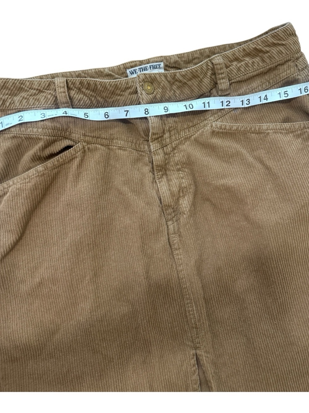 We The Free Corduroy Maxi Skirt with Front Slit in Brown - Picture 3 of 7